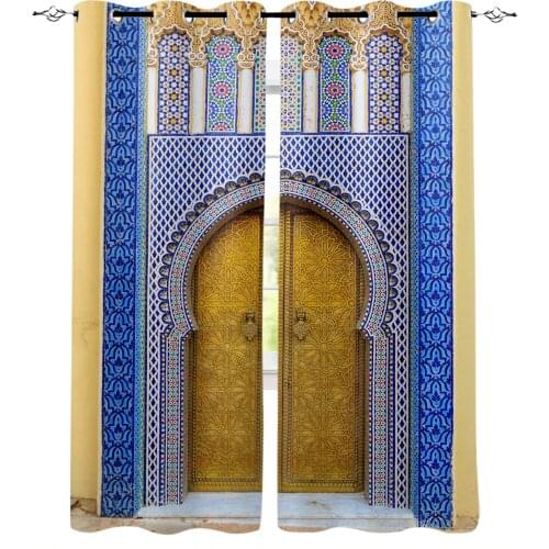 Palace Gate Moroccan Door Modern Blackout Curtains For Living Room Bedroom Window Treatment Blinds Drapes Kitchen Curtains