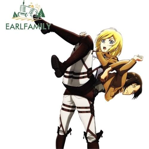 EARLFAMILY 13cm x 11cm for Attack on Titan Girl Car Stickers Vehicle Bumper Beauty Decals Anime Decoration Vinyl Car Wrap