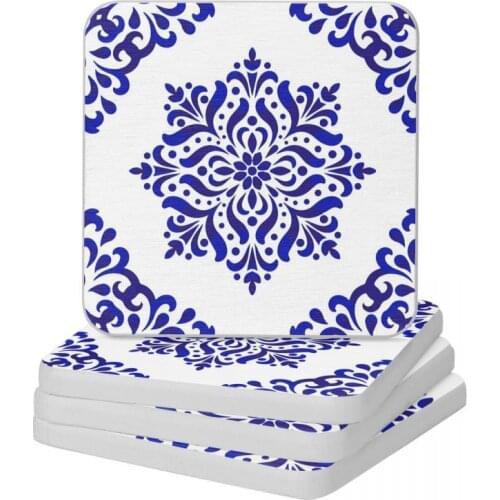 Dutch Delft Blue Classic Single Diatomaceous Earth Square Round Coaster Resistant Water Cup Bonsai Mat Soap Pad Diameter