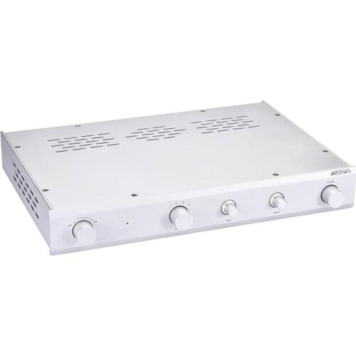 Hifivv Audio Refer to Mclntosh HIFI Electronic Tube Preamp Four Input One Output Treble Bass Adjustment Silvery Aluminum Chassis