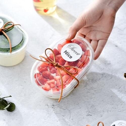 Dessert Container Cake Packing Case Tansparent Lawyers Fruit Plastic Box Yogur Bowl Mousse Soy Milk Food Grade Bento Decoration