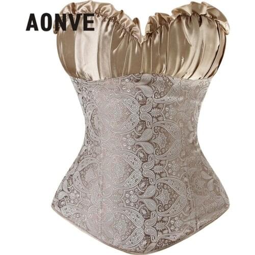 AONVE Corset Sexy Steampunk Corsets And Bustiers Slimming Underwear Corsage Sexy Lingerie Wedding Lace Gothic Clothing S-6XL