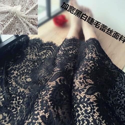 3m/pack Free Shipping Width 70cm White Black DIY Exquisite Classic Eyelash Lace Decoration Embroidery Lace Fabric