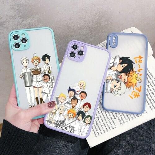 Matte Bumper Phone Case for Iphone 12 11 Pro Max X XR XS 8 7 6 Plus Mini SE2020 Soft Anime The Promised Neverland Cover Shell