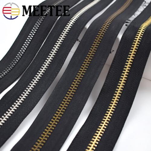 50/100cm 8# Metal Zipper for Sewing DIY Backpack Zips Repair Sports Coat Clothes Open-end Zippers Garment Accessories ZA191