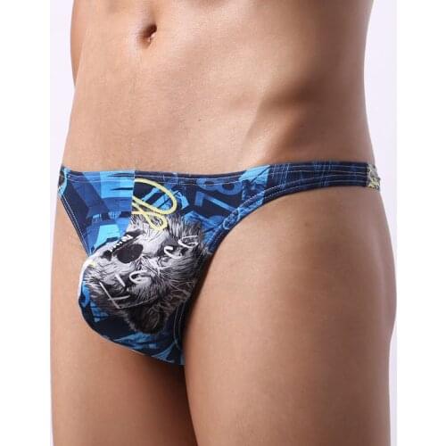 Men Jockstrap floral Gstring Underwear Ice-Silk mesh Sexy Gay Sissy Tanga Hombre Briefs Penise Bag Breathable Thin Men Underwear