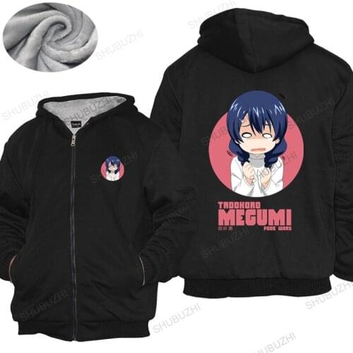 Male shubuzhi warm coat Kawaii Megumi Tadokoro Manga Food Wars hoodies for Men Shokugeki no Soma Yukihira winter warm coat