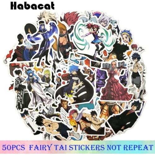 50Pcs/Pack Fairy Tail Graffiti Stickers Japanese Anime Pegatinas For Motorcycle Skateboard Notebook Luggage Laptop Bicycle