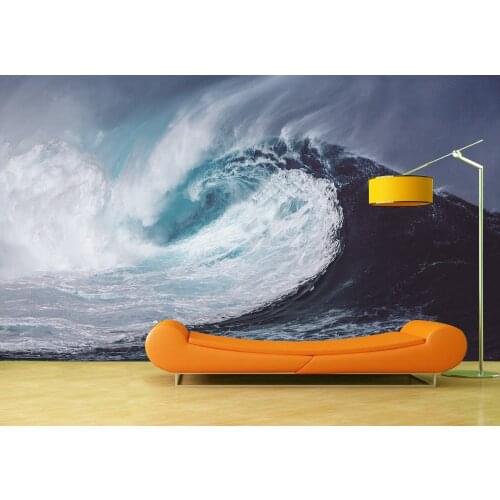 Custom Wallpaper Murals Wall Huge Sea Wave Self Adhesive Vinyl Wall Sticker Poster Wall Paper Home Decor
