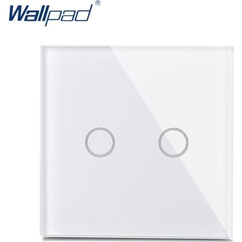 2 Gang 1 Way New Arrival Wallpad Luxury Crystal Glass Wall Switch Touch Switch UK Switch AC 110-250V White/Black
