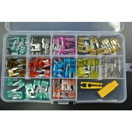 New Free Shipping 110pcs Car Auto Assorted Car Truck Mini Fuse Box Assortment 1A 2A 3A 5A 7.5A 10A 15A 20A 25A 30A 40A