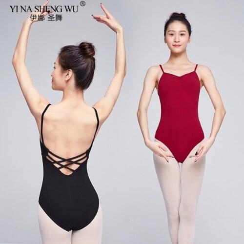 New Ballet Leotards for Women Adult Dance Camisole Gymnastics Leotard Ballet Costume Red Black Bodysuit Swimwear Swimsuit Women
