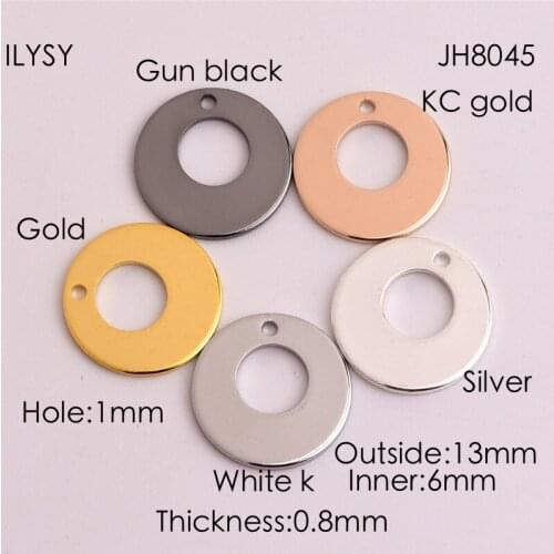 50pcs Copper Material Silver color gold color simple hollow circle charms Copper ring decoration Pendant for DIY Jewelry making