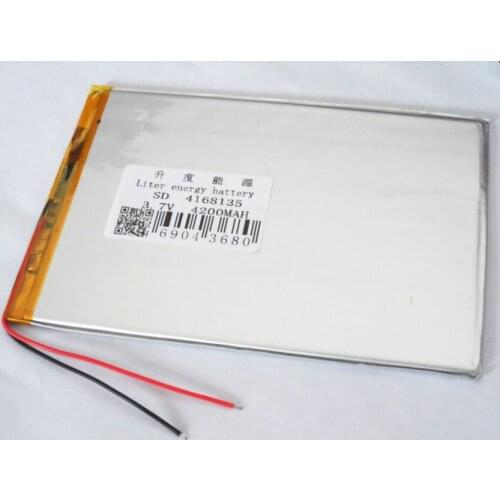 Direct factory outlets lithium polymer battery 4168135 3.7V 4200mah 4070135 gps lithium polymer battery