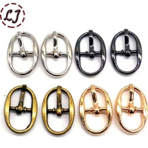 New arrived 50pcs/lot 10MM silver gun-black gold small oval round alloy metal shoes bags Belt Buckles DIY Accessory Sewing
