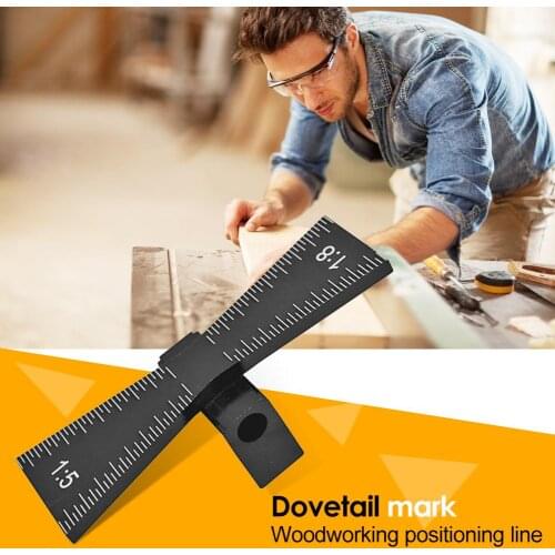 Aluminum Alloy Hand Cut Dovetail Marker Template Size 1: 5 and 1: 8 Wood Joints Gauge Dovetail Guide Tool 65*22*18mm