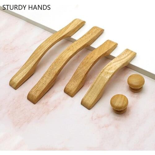 Solid Wood Dresser handle desk drawer knobs and Pull kitchen Cabinet Door Knob and handles Cupboard furniture Hardware Accessory