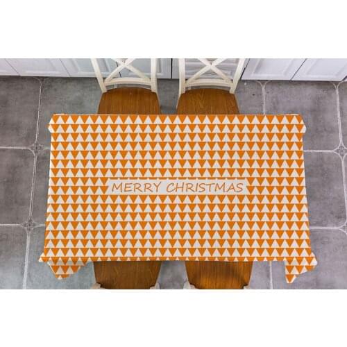 Christmas Geometric triangle Pattern printing Table Cloth Cotton Linen Tablecloth Dining Table Cover For Kitchen Home Decor