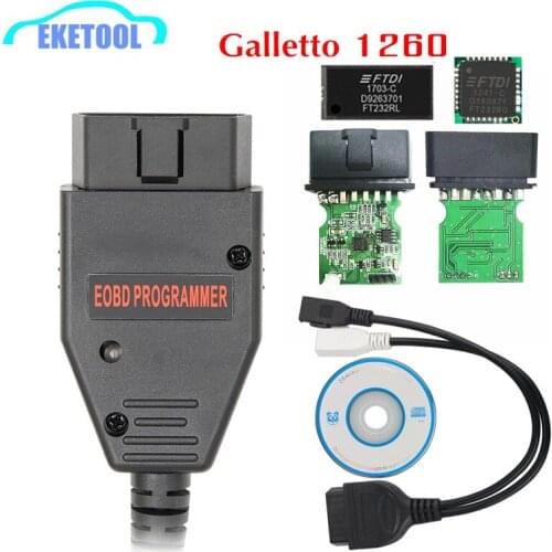 OBDII USB ECU Programmer Galletto 1260 FTDI Chip OBD2 EOBD Read Write Car ECU Flasher Multi-Language For VAG Series Car