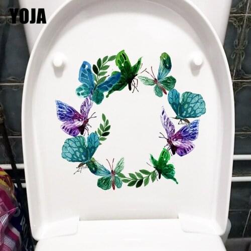 YOJA 20X18.8CM Beautiful Cartoon Butterfly Wall Stickers For Kids Rooms Creative Bathroom Decor Toilet Decal T1-2234