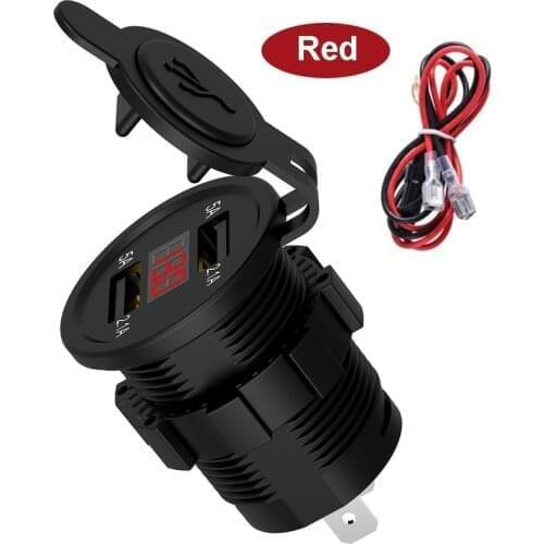 2.1A Dual USB Charger Socket Power LED Outlet Adapter 5V Waterproof Dual USB Ports Fast Charge For Car Boat Motorcycle Marine