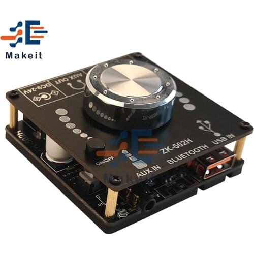 ZK-502H 50WX2 HIFI Bluetooth 5.0 Digital Power Audio Amplifier Board TPA3116D2 50W+50W Dual Channel Stereo Amplificador Module