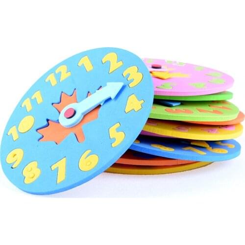 1Pcs DIY Kids EVA Clock Learning Education Toys Fun Jigsaw Puzzle Game for 3-6 years old Children Baby Toy Gifts