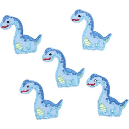 10pcs Cartoon Iron On Dinosaur Stickers DIY Cute Animal Patches Sewing Bags Hats Shoes Coats Jacks Jeans Badge Clothes Appliques