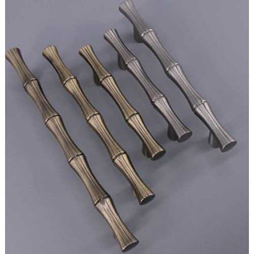 1x Satin silver /Bronze furniture pulls cabinet handle bamboo shape Dresser Drawer Pulls Handles Knobs CC 2.5" 3.75" 5"
