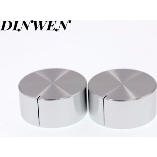 2pcs 32*15mm solid aluminum rotary knob for amplifier turntable CD player DAC potentiometer volume control,silver cnc machined