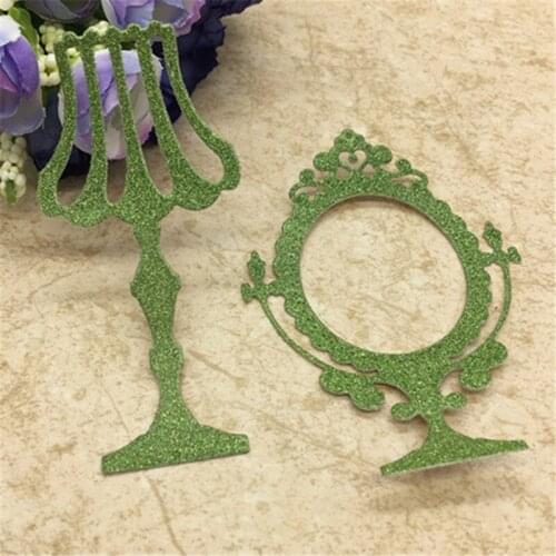 2pcs/set make up Mirror table lamp Metal Cutting Dies Stencil Scrapbooking Photo Album Card Paper Embossing Craft DIY