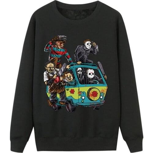 2021 Jason Clown Saw Halloween Sweatshirts Hot Sell Horror Movie Cartoon Hoodies Sweatshirts Loose O Neck Casual Pullover SUNOWE