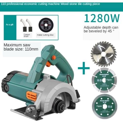 220V Electric Portable Wood Stone Tile Cutter Concrete Slotting Machine Metal Cutting Saw 1280W 10000RPM Y
