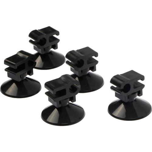 5pcs Black Aquarium Suction Cup Clip Oxygen Tube Power Cord Buckle Fish Tank Wire Finisher Hose Pump Aquarium Sucker
