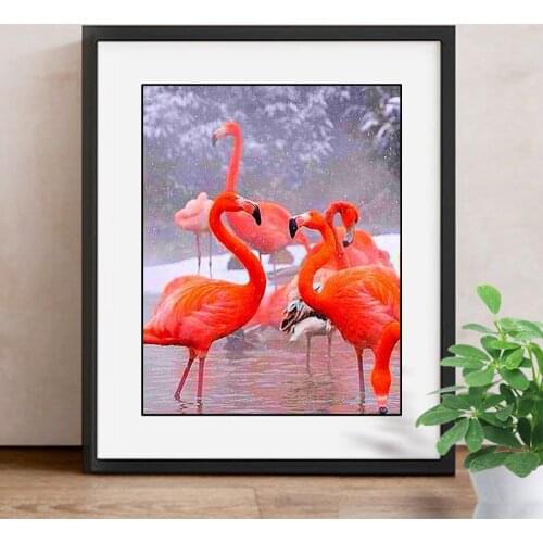 5D Diamond Painting Flamingo Full Square Drill Diamond Embroidery Animal Diamond Mosaic Sets Picture Of Rhinestones
