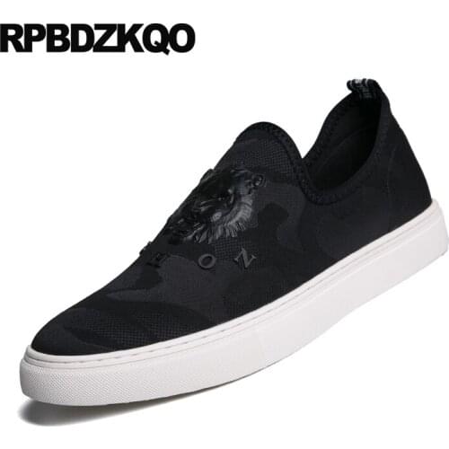 2021 Skate Slip On Camouflage Black Hidden Height Increasing Shoes Rubber Spring Designer Men Animal Print Breathable Casual