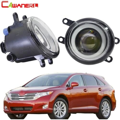 Cawanerl For Toyota Venza 2009-2012 Car 30W LED Fog Light Angel Eye DRL Daytime Running Lamp 3000LM White H11 12V 2 Pieces