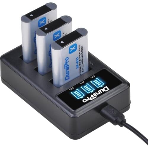 3pc 1860mAH NP-BX1 NP BX1 Battery + LED 3 Port USB Charger For SONY DSC RX1 RX100 RX100iii M3 M2 WX300 HX300 HX400 HX50 HX60