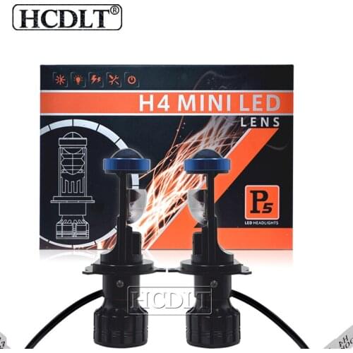 HCDLT High Bright H4 LED Mini Projector Lens Auto Car Canbus LED H4 HiLo Beam Headlight Bulbs 12V 24V 6000K White Car Lights