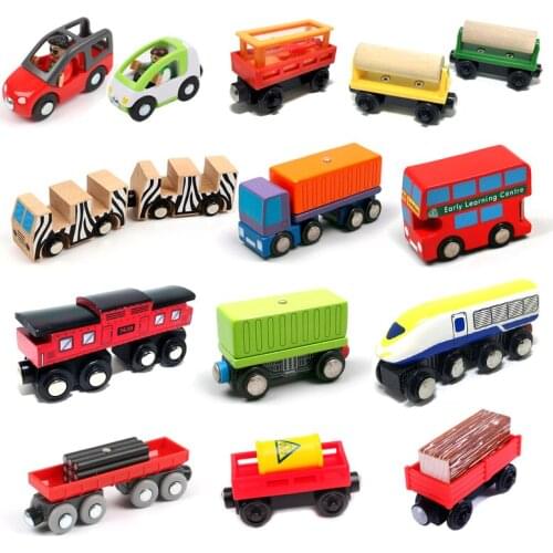 Car toy,Wooden train magnetic link can be connected to wooden train set track toy childrens puzzle hand push delicate toy car