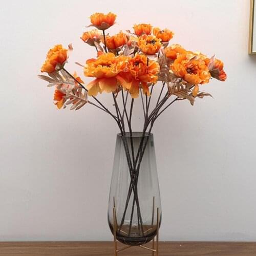 Artificial Flower Eco-friendly Not Easy Fall Off Faux Silk Flower Wedding Fake Peony Flowers Decor for Home