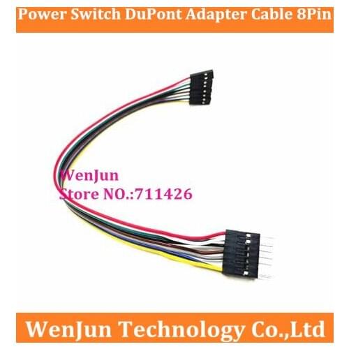 Colorful 24awg wire 8Pin Power Switch DuPont Adapter Cable for ATX Motherboard to for Lenovo PC Host Case Front Panel 20cm
