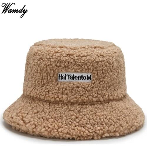 Lamb Wool Knit Fishermans Hat Adult Unisex Cap Fashion Outdoor Sun Travel Casual Pot Bucket Caps Girls Flat Top Hat