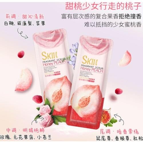 LAIKOU 5pcs New Peach Body Scrub Cream Face Scrub Cleansing Whitening Go Cutin Dead Skin Treatment Acne Moisturizing Body Care