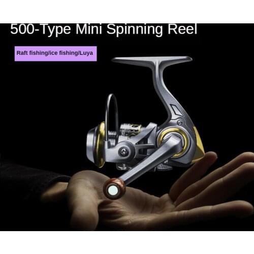 LINNHUE Mini Fishing Reel 500 Series 12+1BB Metal Spoon Coil Ice Raft Saltwater Freshwater Fishing Gapless Spinning Reels Wheel