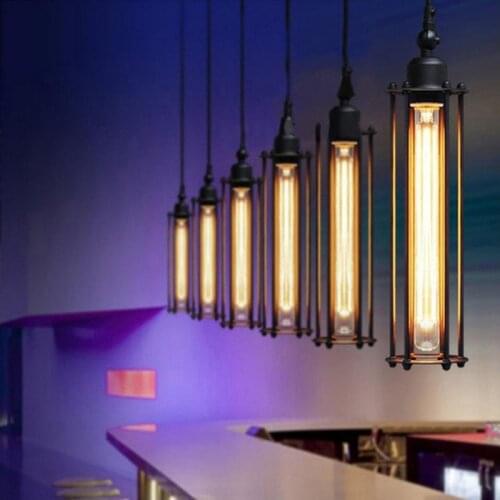 Loft Retro Punk Pendant Lamp Retro Aisle Lamp Bedroom Bedside Lamp Bar Lamps E27 Edison Lamp Free Shipping LED Bulbs Metal Black