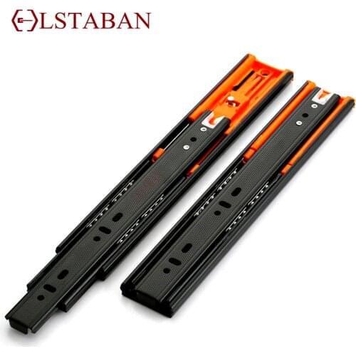 LSTABAN 6" - 20" Stainless Steel Drawer Slides Soft Close Drawer Track Rail Sliding Three-Section Cabinet Furniture Hardware