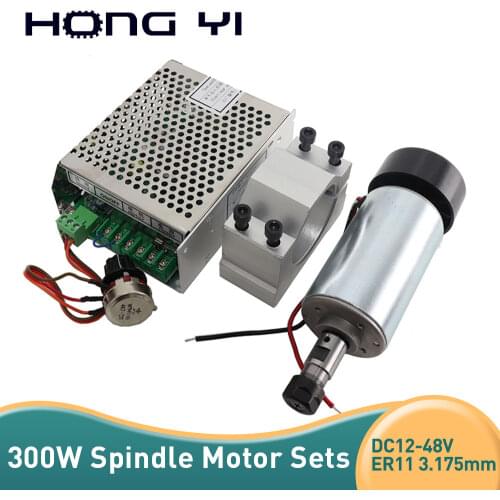 Best prices CNC Spindle Motor 300W 52mm clamps bracket send four screws power governor set for CNC milling machine
