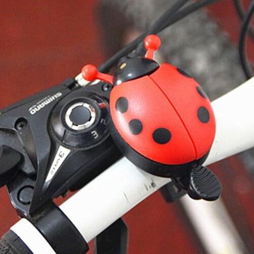 Cute Cartoon Ladybug Shaped Bike Bell Children Balance Car Bicycle Hand Press Small Bells Easy Operation Sports Bike
