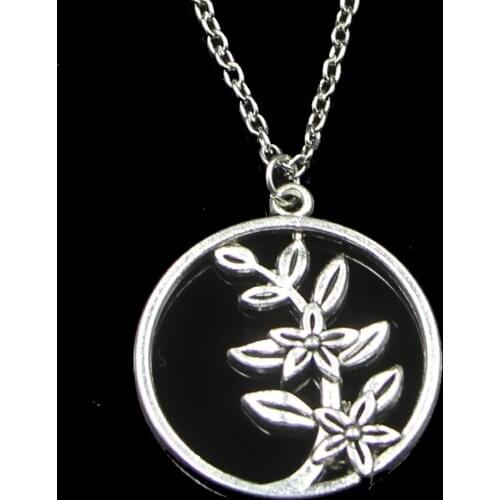 Fashion 29mm Circle Flower Branch Pendant Necklace Link Chain For Female Choker Necklace Creative Jewelry party Gift